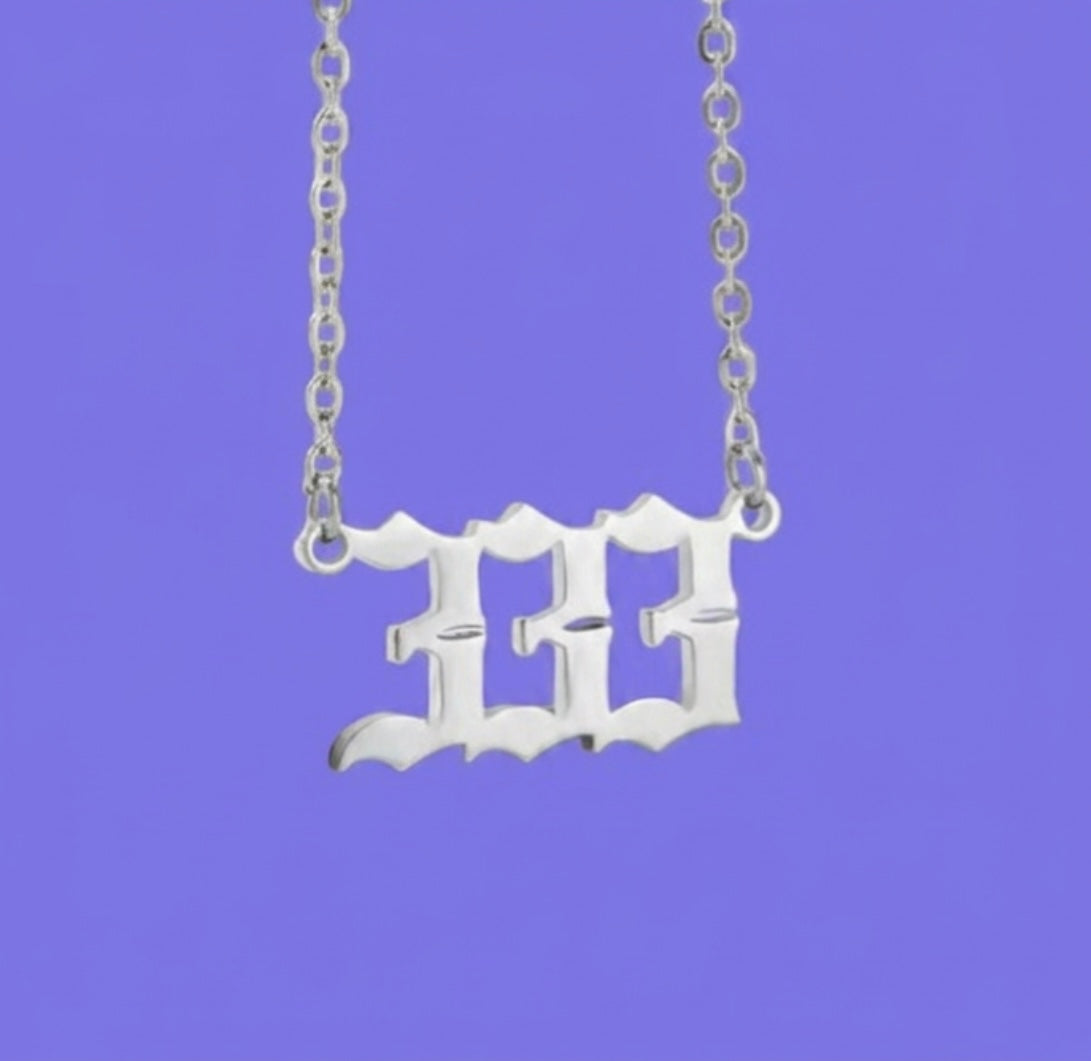 Angel Number Necklace: Silver