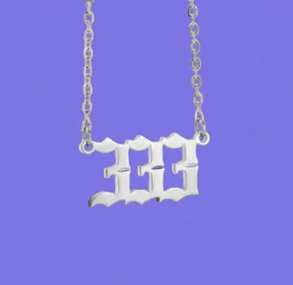 Angel Number Necklace: Silver