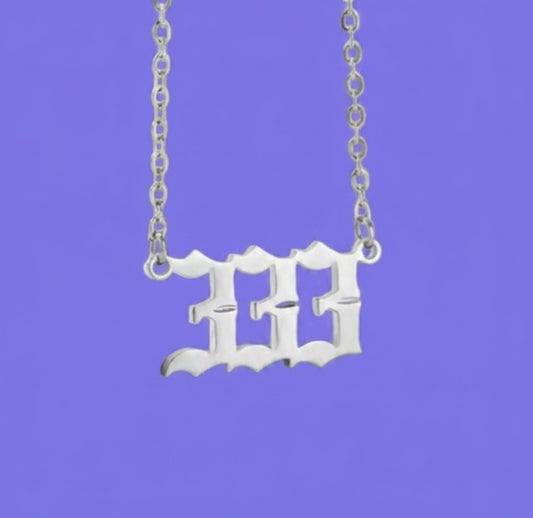 Angel Number Necklace: Silver