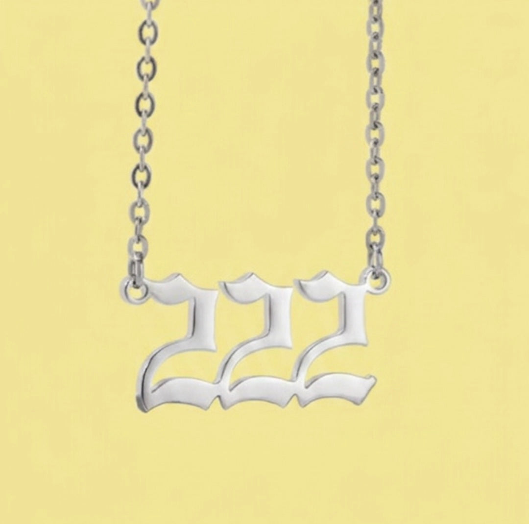 Angel Number Necklace: Silver