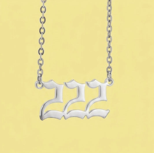 Angel Number Necklace: Silver