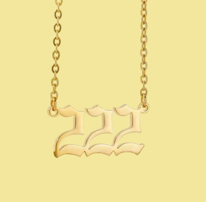 Angel Number Necklace: Gold