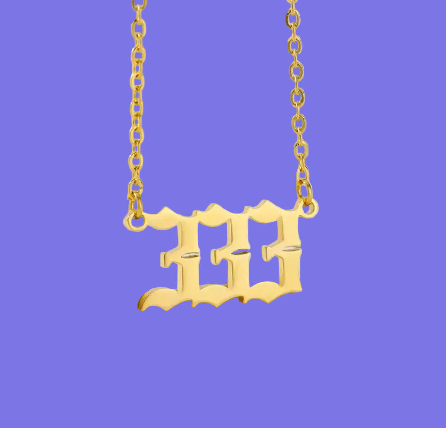 Angel Number Necklace: Gold