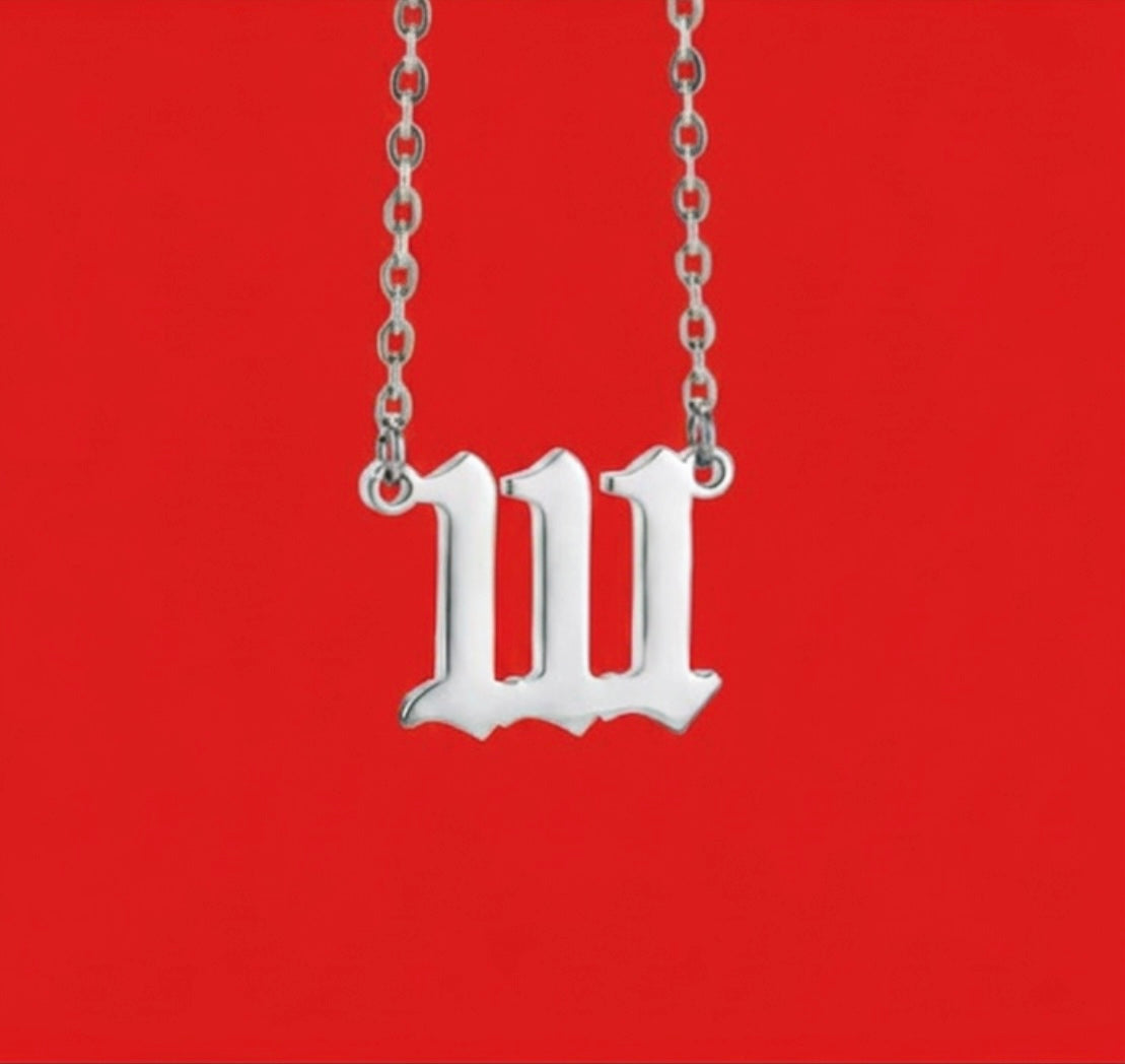 Angel Number Necklace: Silver